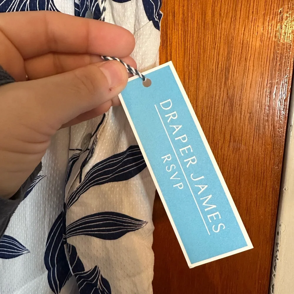 NWT Draper James Navy Floral Blouse - Picture 4 of 8